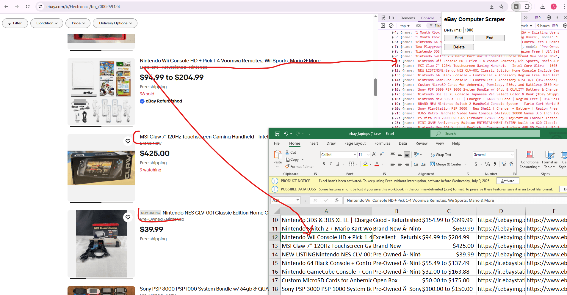 eBay Data Scraping